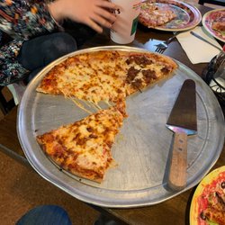 Garibaldi's Pizza - Half cheese half bbq pizza