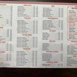Delicious Chinese Restaurant - Menu as of March 2025