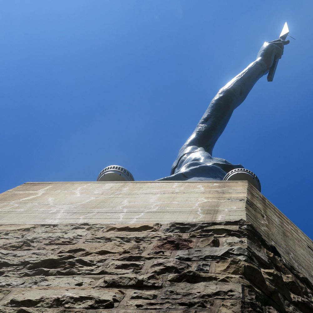 Vulcan Park And Museum - Giuseppe Moretti; Vulcan; 1904; 29-part cast iron assembly; 56'; 100,000 lbs - Museums Near Me - Birmingham, Alabama Vulcan Park And Museum - Giuseppe Moretti; Vulcan; 1904; 29-part cast iron assembly; 56'; 100,000 lbs - Museums Near Me - Birmingham, Alabama
