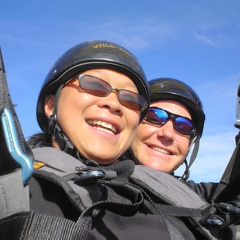 Vail Valley Paragliding - Happy Tandem Passenger - Paragliding Near Me - Avon, Colorado Vail Valley Paragliding - Happy Tandem Passenger - Paragliding Near Me - Avon, Colorado