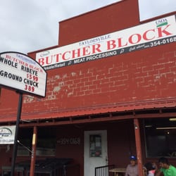 Faulkner Meats - Outdoor view of the Butcher Block (formerly Faulkner Meats) storefront. $5.99/lb ribeye roasts, wow!