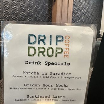 Drip Drop Coffee - 7/23/2025 Drink Specials - Coffee & Tea Near Me - Portland, Oregon Drip Drop Coffee - 7/23/2025 Drink Specials - Coffee & Tea Near Me - Portland, Oregon