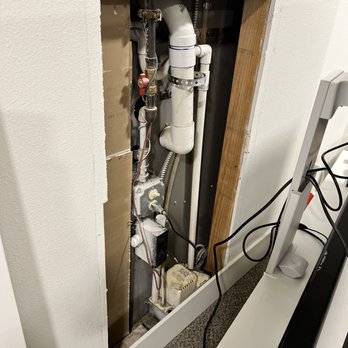 Channel Construction - Before. Open hole to our furnace. - General Contractors Near Me