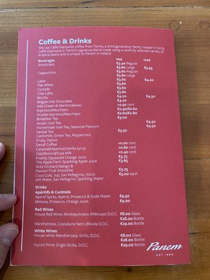 Menu photo 1 Panem Dublin, D