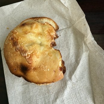 Panera Bread - A portion of a bagel that looks used. Not sure what happened here. - Salad Near Me - Downey, California