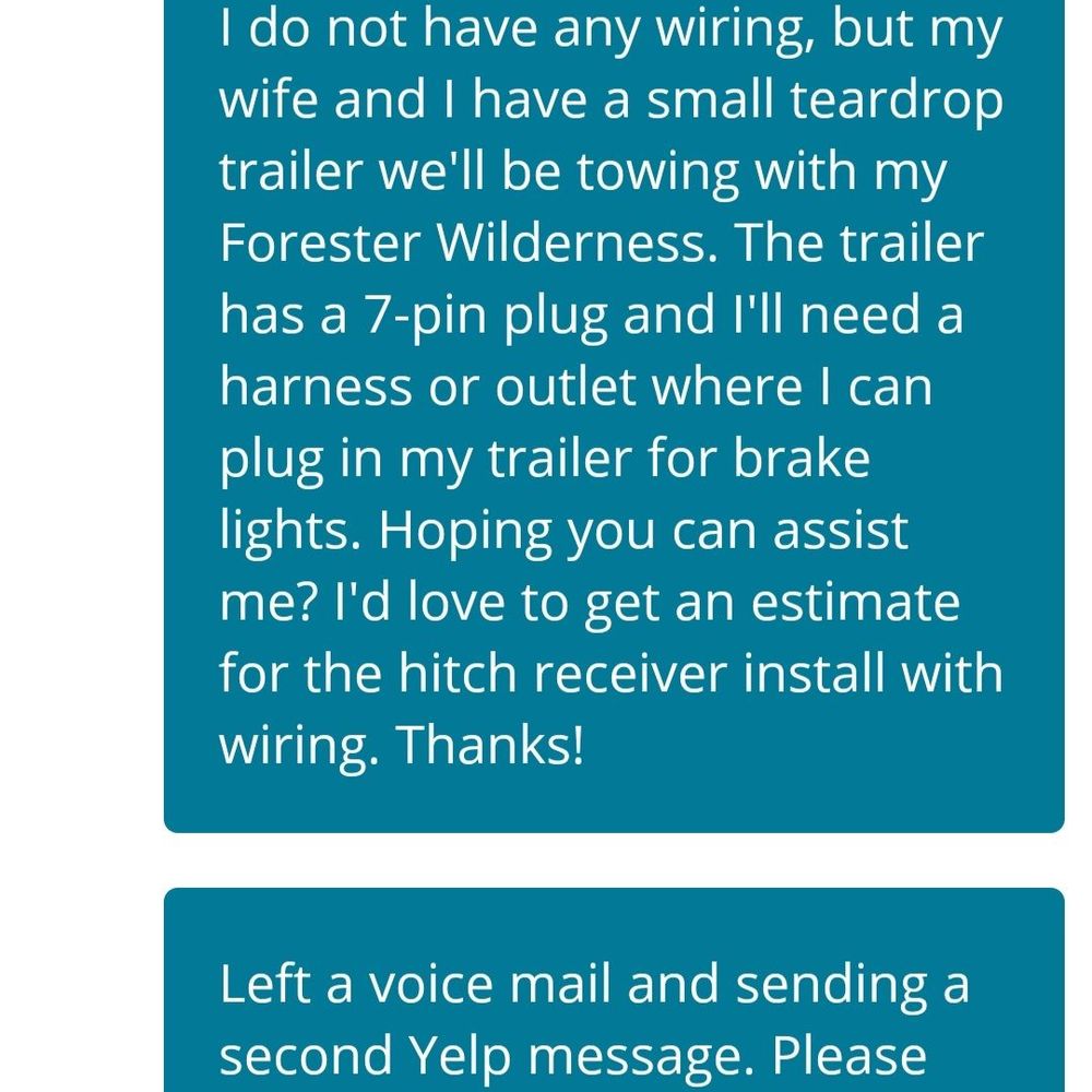 10 & Two RV And Trailer services - Here are the messages I sent via Yelp to the business. - RV Repair Near Me 10 & Two RV And Trailer services - Here are the messages I sent via Yelp to the business. - RV Repair Near Me