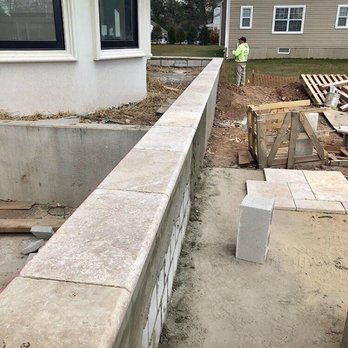 Zingariello Masonry & Paving - Travertine done on neighbors house. Great work. - Masonry/Concrete Near Me - Edison, New Jersey