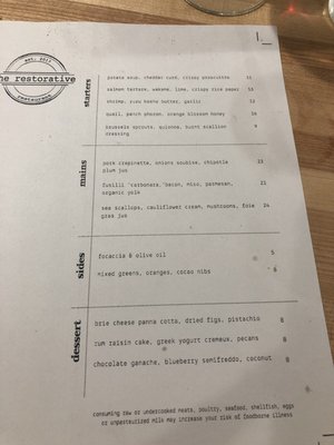 Menu photo 4 The Restorative Dunedin, FL Menu photo 4 The Restorative Dunedin, FL