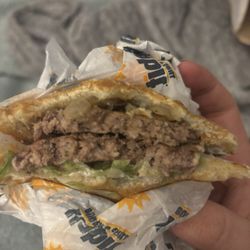 Habit Burger & Grill - "Double Char" with cold and soggy meat (we went through the drive-thru) and metal shavings between the burger.