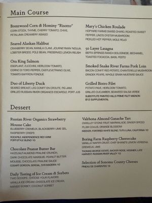 Menu photo 1 Dry Creek Kitchen Healdsburg, CA