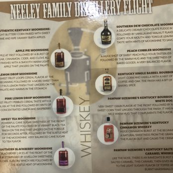 Neeley Family Distillery - Menu for tasting. Don't skip the apple pie, chocolate truffle or the cinnamon. - Distilleries Near Me - Sparta, Kentucky Neeley Family Distillery - Menu for tasting. Don't skip the apple pie, chocolate truffle or the cinnamon. - Distilleries Near Me - Sparta, Kentucky