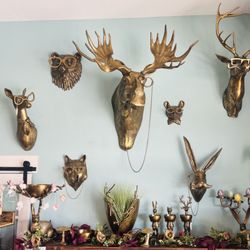 DK Home Accents and Cafe - E & E wall mounts by artist Jessica Hiemstra are super cool and very popular