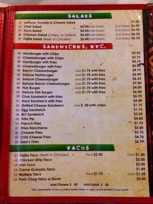 Menu photo 2 Yomi's Restaurant Batesville, TX Menu photo 2 Yomi's Restaurant Batesville, TX