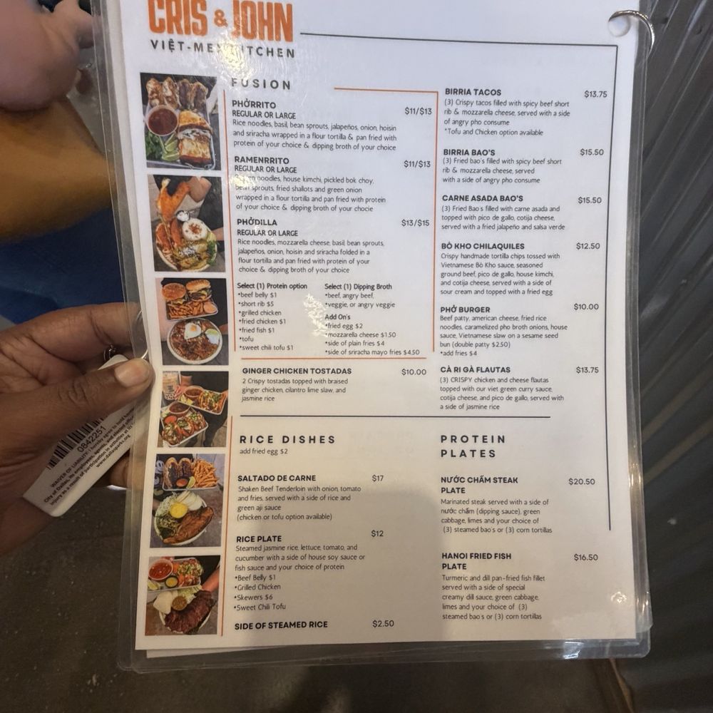Cris and John - Menu - Vietnamese Near Me - Dallas, Texas