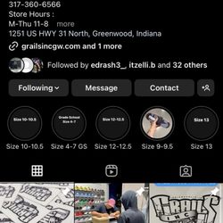Grails - Social media handle. Shoe store.