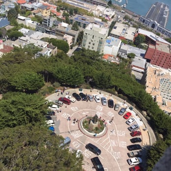 Coit Tower - Parking lot from top of tower - Landmarks & Historical Buildings Near Me - San Francisco, California