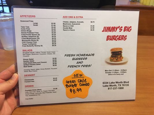Menu photo 5 Jimmy's Big Burger Lake Worth, TX Menu photo 5 Jimmy's Big Burger Lake Worth, TX