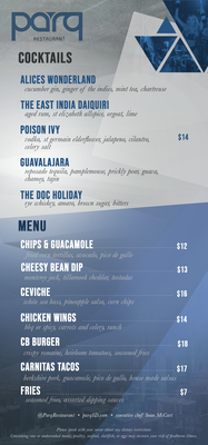 Menu photo 1 Parq San Diego, CA