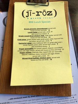 Menu photo 6 Ji-Roz Greenville, SC
