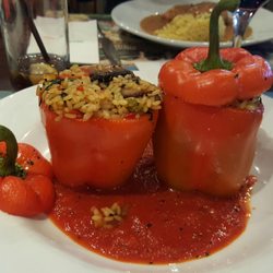 Bella Vita - Roasted peppers stuffed with mushroom risotto (vegan and not on the menu, the restaurant create vegan dishes on request)