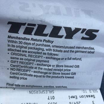 Tillys - Here's the policy:) - Women's Clothing Near Me - Long Beach, California Tillys - Here's the policy:) - Women's Clothing Near Me - Long Beach, California