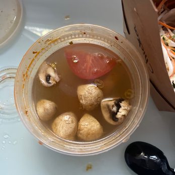 Asian Mint - Cup Spicy Tom Yum Soup - Asian Fusion Near Me - Dallas, Texas
