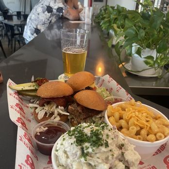 DOMESTIC - Sliders, potato salad and mac & Bacon Mac N Cheese - 1/2 Pint - Barbeque Near Me - La Puente, California