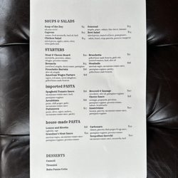 Spaghetti Western - Food menu 1/10/23