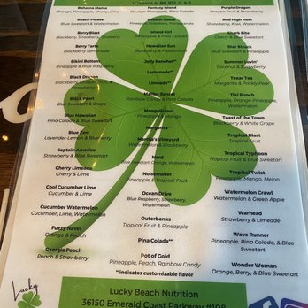 Lucky Beach Nutrition - the menu for lucky beach - Coffee & Tea Near Me - Destin, Florida Lucky Beach Nutrition - the menu for lucky beach - Coffee & Tea Near Me - Destin, Florida