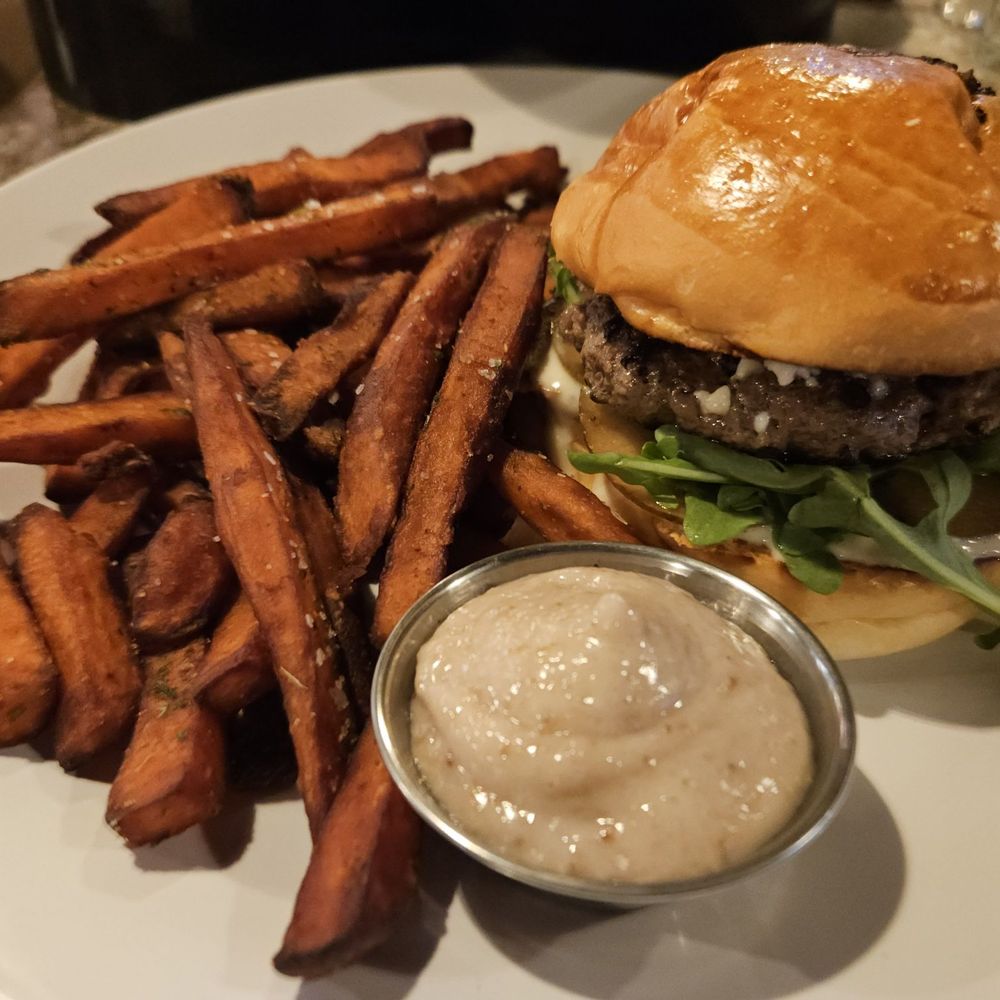 The Hoppy Monk - El Paso - Blue Fox Burger with Sweet Potato Fries - Gastropubs Near Me - El Paso, Texas The Hoppy Monk - El Paso - Blue Fox Burger with Sweet Potato Fries - Gastropubs Near Me - El Paso, Texas