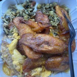Golden Krust Caribbean Restaurant - Ackee & Saltfish Callaloo & Saltfish plantain