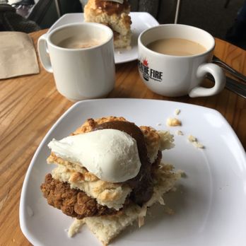 Biscuit Head - Mimosa Mimosa Fried Chicken Biscuit - Cafes Near Me - Asheville, North Carolina