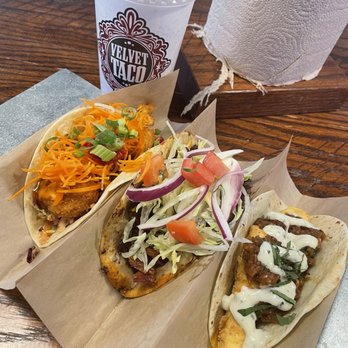 Velvet Taco - #14.5 Sweet Chile Shrimp  #10 Kobe Smash Burger #5 Fried Paneer - New American Near Me - Norman, Oklahoma