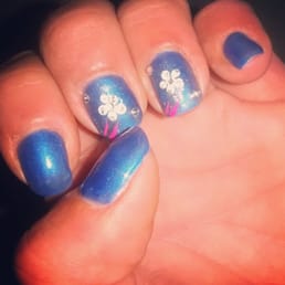 Blue shellac done by Nikki on Saturday afternoon 6/15/14