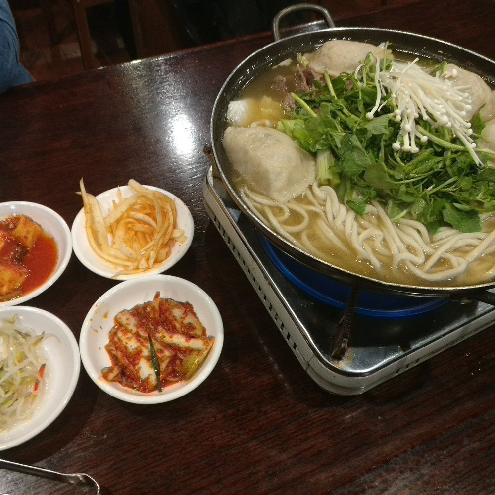 Noodle and dumplings hot pot - more than enough for two people! Noodle and dumplings hot pot - more than enough for two people!