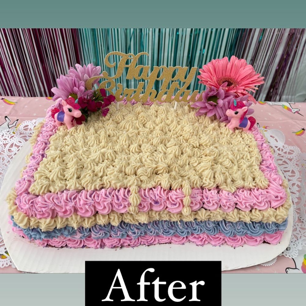 Something Sweet Without Wheat - What I, a novice with no cake decorating experience, did to make the cake look better. - Bakeries Near Me - Woburn, Massachusetts