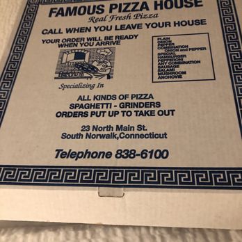 Famous Pizza House - Photo of pizza box - Italian Near Me - Norwalk, Connecticut Famous Pizza House - Photo of pizza box - Italian Near Me - Norwalk, Connecticut