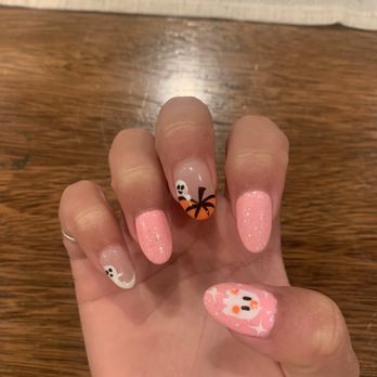 Tipsy Salonbar - Cute Ghost nails - Eyelash Service Near Me - Palm Beach Gardens, Florida