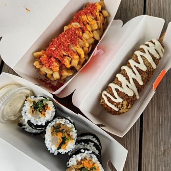 Two Hands Corn Dogs - Potato Dog, Two Hands and kimbap - Fast Food Near Me - Tustin, California Two Hands Corn Dogs - Potato Dog, Two Hands and kimbap - Fast Food Near Me - Tustin, California