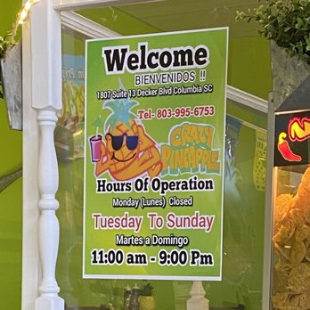 Crazy Pineapple - Hours of Operation - Juice Bars & Smoothies Near Me - Columbia, South Carolina Crazy Pineapple - Hours of Operation - Juice Bars & Smoothies Near Me - Columbia, South Carolina