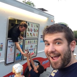 Texas Ice Cream - He came up to the truck in a sad mood. Look what happened after he got his ice cream cone..........