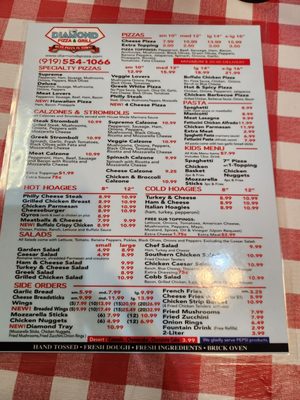 Menu photo 1 Diamond Pizza and Grill Youngsville, NC Menu photo 1 Diamond Pizza and Grill Youngsville, NC