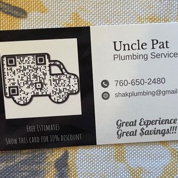 Uncle Pat Plumbing - Pat's plumbing - Plumbing Near Me - Vista, California