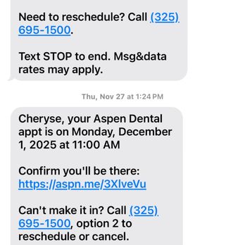 Aspen Dental - Abilene, TX - Proof of actual appointments of which some were cancelled after I showed up for the appointment - Oral Surgeons Near Me - Abilene, Texas Aspen Dental - Abilene, TX - Proof of actual appointments of which some were cancelled after I showed up for the appointment - Oral Surgeons Near Me - Abilene, Texas
