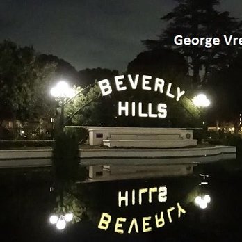 Beverly Gardens Park - The Beverly Hills Sign and Lily Pond. Photo by, George Vreeland Hill - Parks Near Me - Beverly Hills, California