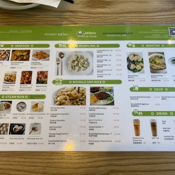 Joyee's Dumpling House - Poway - Front of the menu! - Chinese Near Me - Poway, California