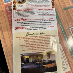 Buontempo Bros Pizza - Menu