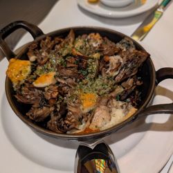 Evvia Estiatorio - Manitaria tou Fournou - field mushrooms, Kefalograviera, thyme & Evvia dressing