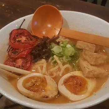 DOMU - Spicy tofu Ramen with the bruleed egg added - Ramen Near Me - Orlando, Florida