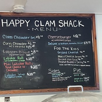Happy Clam Shack - Menu - Seafood Near Me - Bar Harbor, Maine